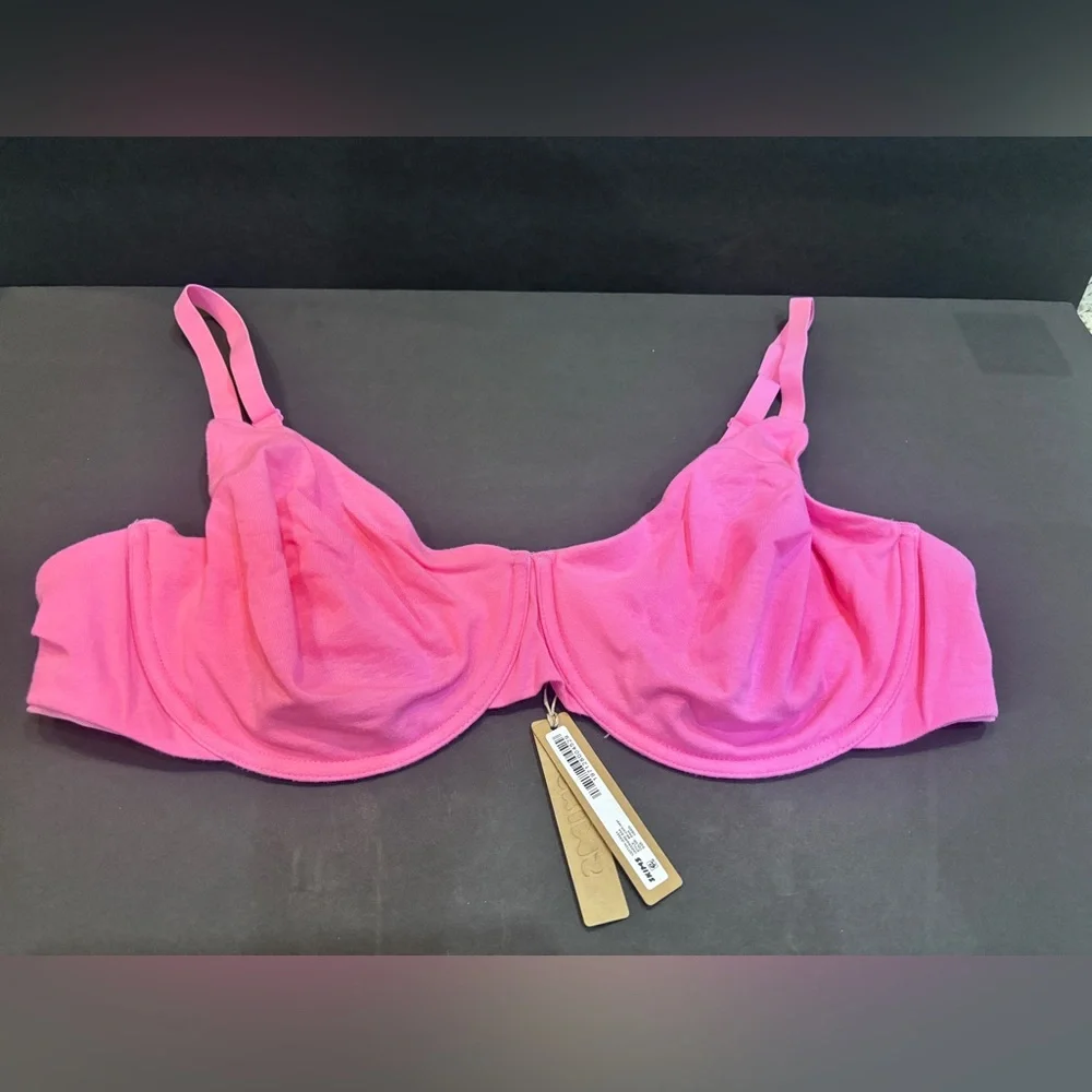 NWT Skims Cotton Jersey Underwire Bra 42DDD Pink – NWOT Tags Attached - Picture 1 of 6